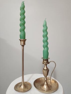 Bundle Of Two Vintage Brass Candlestick Holders